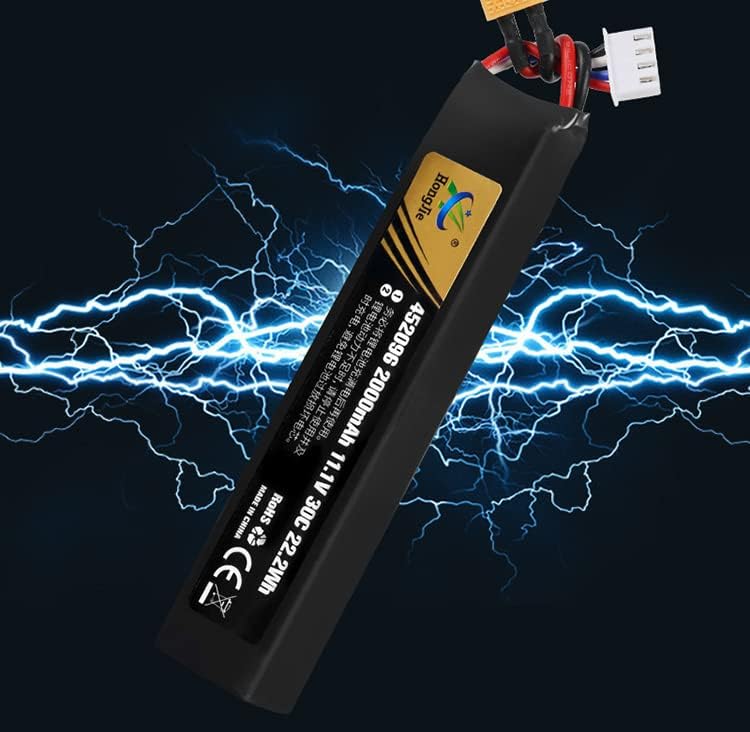 Fraternize 1800mAh 11.1v Lipo Battery Airsoft 30C High Discharge Rate Rechargeable Battery with T Plug & JST XH Connector for Airsoft Guns Rifle Model splatrball Hobby Universal Airsoft Battery 11.1v - Image 5